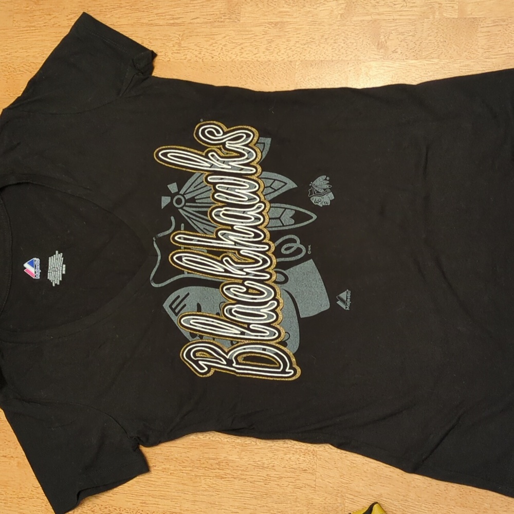 Chicago Blackhawks v-neck t- shirt.